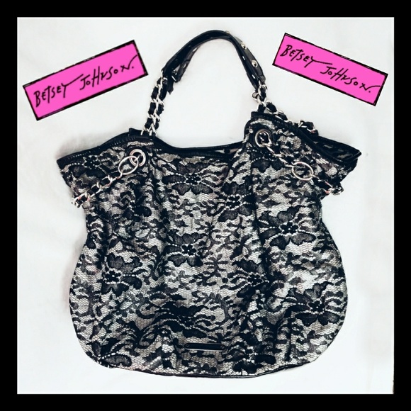 Betsey Johnson Handbags - Betsey Johnson Large Lace Pattern Tote Bag Purse
